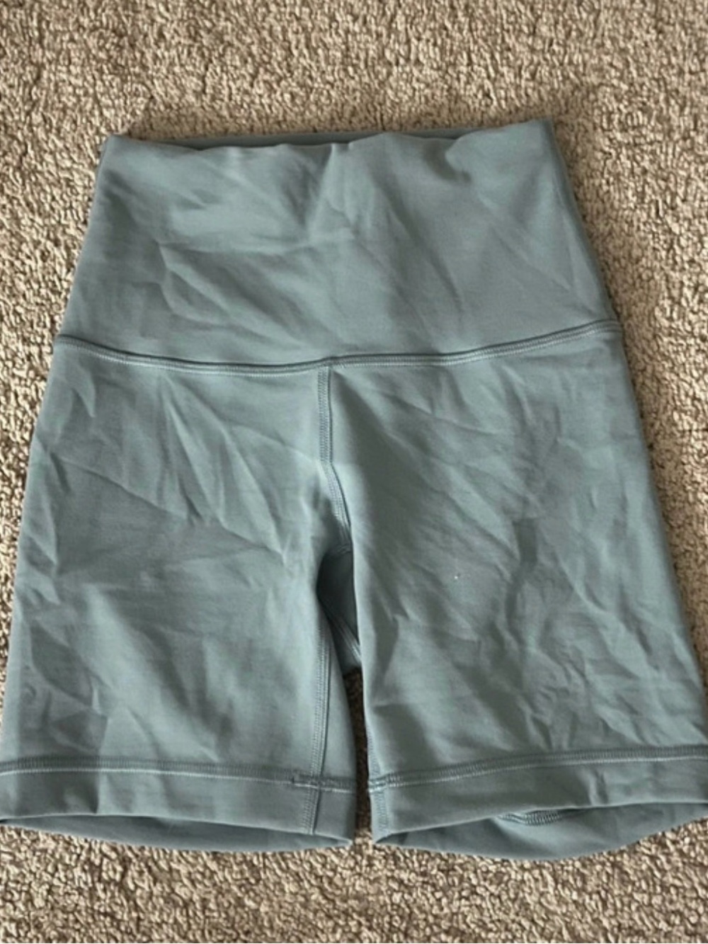 High-Waist Women's Active Bike Shorts - Sage Blue